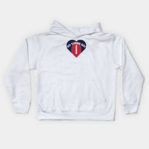 Heart Shaped Tennessee Titans Kids Hoodie by Rad Love